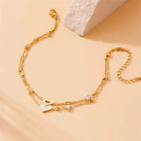 Double Heart Anklet