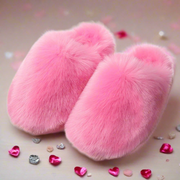 Pink Fluffy Slides