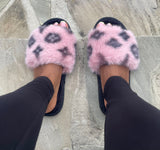 Superstar slippers in black with plush lining and star design