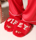 Red Velvet Pajamas - Red Wifey Slippers