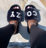 Midnight Classic Pajamas- Black Cozy Slippers